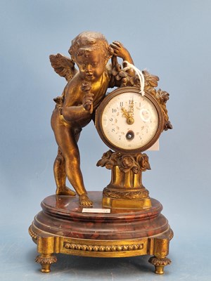 Lot 360 - A 19th century French timepiece, the the...