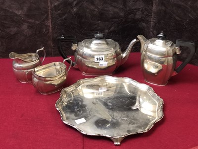 Lot 163 - A hallmarked silver teapot, coffeepot, sugar...