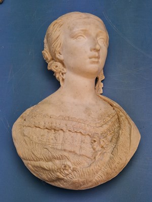 Lot 366 - A Victorian plaster bust of a lady with...