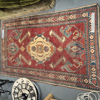 Lot 963 - An oriental rug of caucasian design