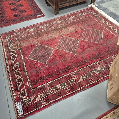 Lot 986 - A Persian tribal rug 220 x 166 together with a...