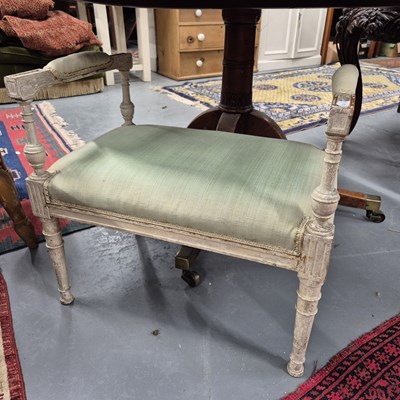 Lot 897 - A french dressing stool. H55 x W60 x D40cm
