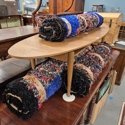 Lot 907 - A mid-century retro large oval coffee table.