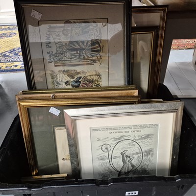 Lot 909 - A group of antique and later engravings and...