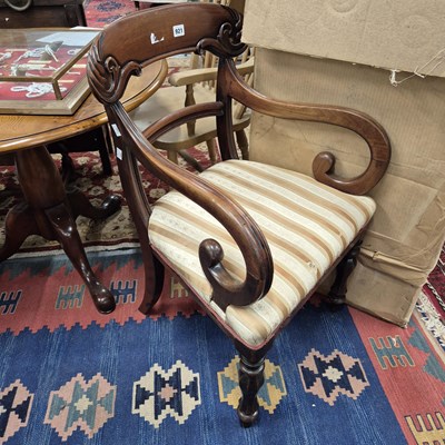 Lot 921 - An early Victorian mahogany carver armchair.