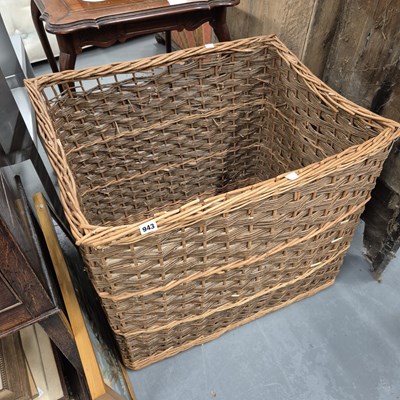 Lot 943 - A very large wicker log basket