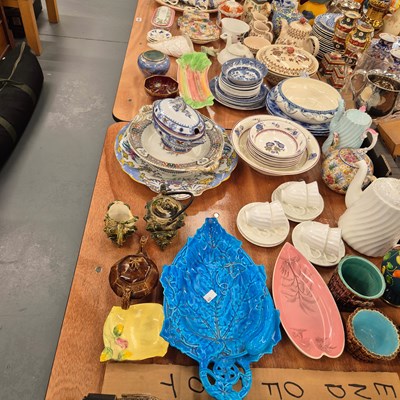 Lot 558 - A Victorian Mintons blue glazed leaf dish,...