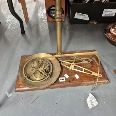 Lot 564 - A brass beam balance