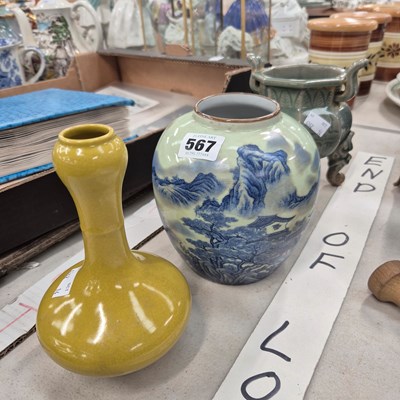 Lot 567 - Three oriental vases