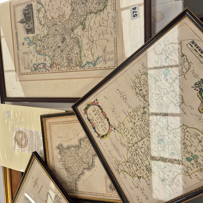 Lot 574 - Various county maps and other pictures