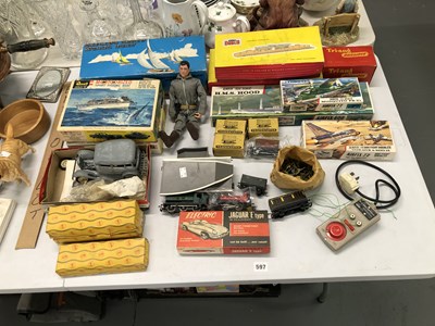 Lot 597 - Various Airfix model kits, An action man...