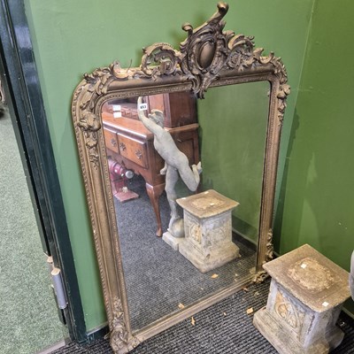 Lot 653 - A Victorian overmantle mirror.