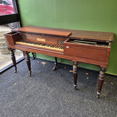 Lot 654 - A late Georgian mahogany cased square piano by...