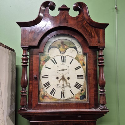 Lot 656 - A 19th century mahogany cased longcase clock...
