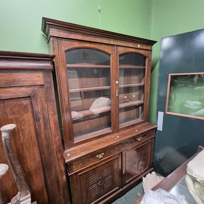 Lot 658 - A large Victorian mahogany glazed bookcase on...