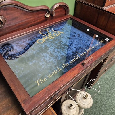 Lot 671 - A counter top display cabinet, later sign...