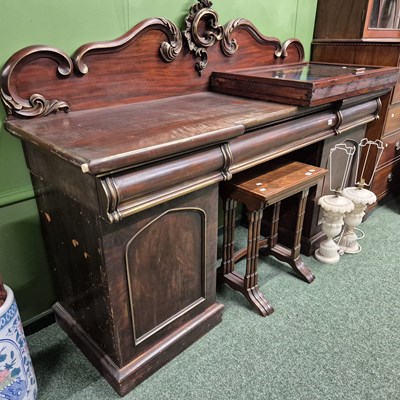 Lot 672 - A large Victorian mahogany sideboard.