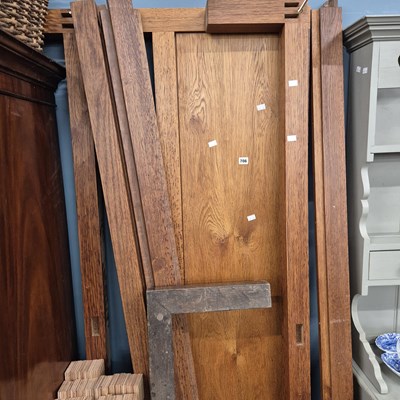 Lot 706 - A bespoke made large oak framed double bed. W...