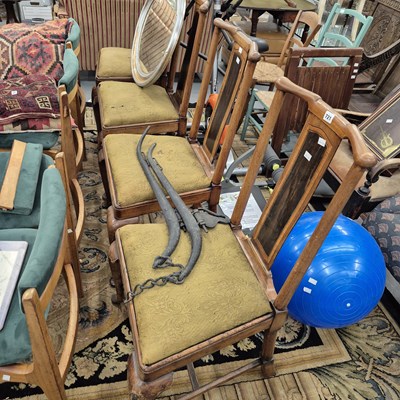 Lot 721 - A set of Four antique side chairs with...