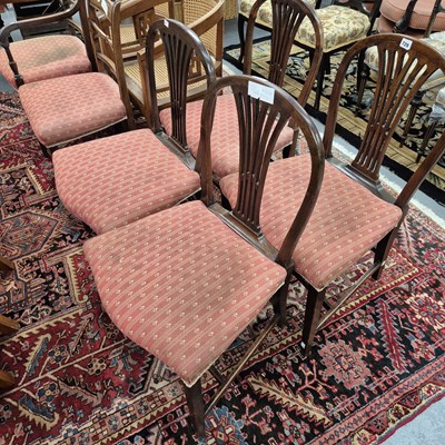 Lot 727 - A set of four Georgian style dining chairs and...