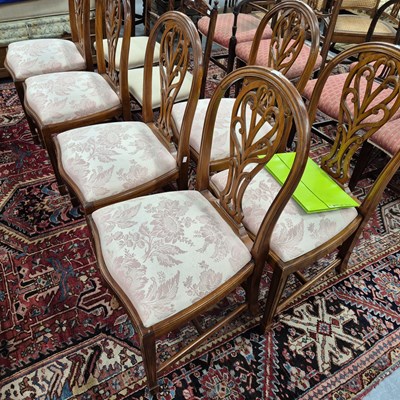 Lot 730 - A set of six Georgian style mahogany dining...