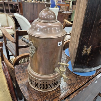 Lot 1202 - A vintage copper water boiler