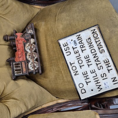 Lot 1204 - Two vintage cast iron train / railway signs