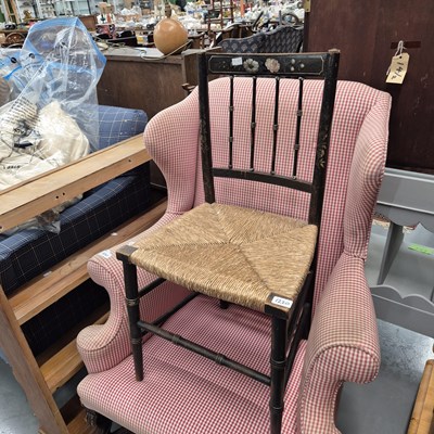 Lot 1220 - A 19th-century rush seat chair