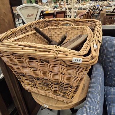 Lot 1225 - Two large log baskets etc.
