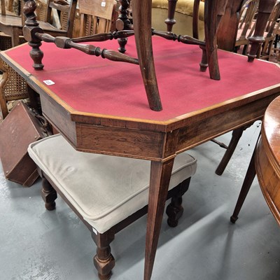 Lot 1233 - A Georgian fold over card table