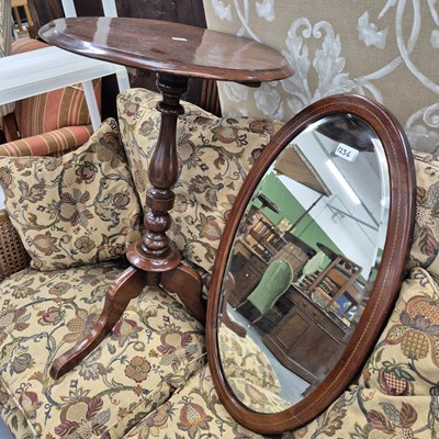 Lot 1236 - A Victorian tripod table and an Edwardian oval...
