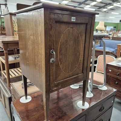 Lot 1107 - An edwardian bedside cabinet