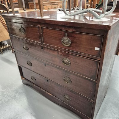 Lot 1108 - A 19th century mahogany chest of 5 drawers