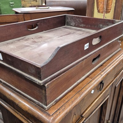 Lot 1116 - Two antique butlers trays