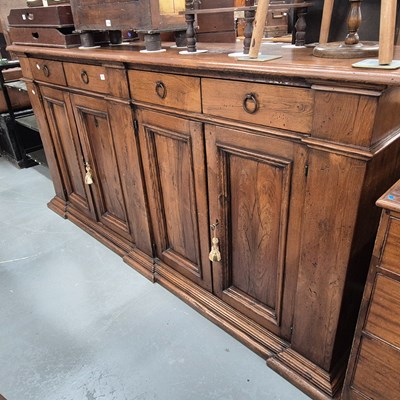 Lot 1117 - A very large Italian oak side cabinet H 114 W...