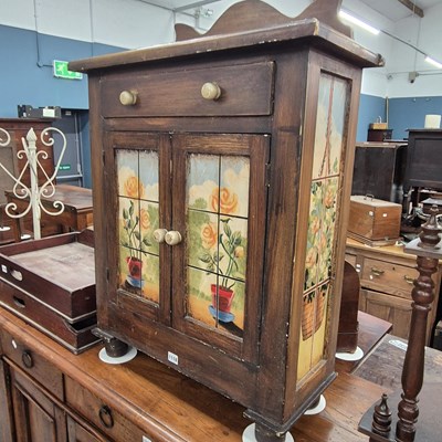 Lot 1118 - A decorative painted pine cabinet