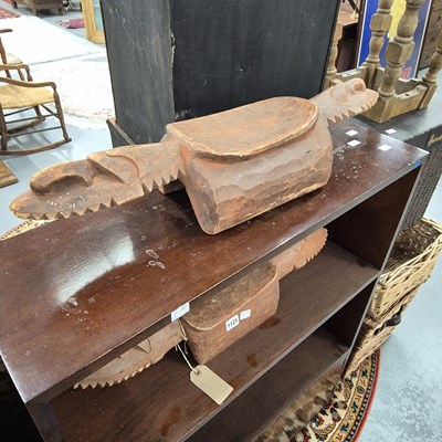 Lot 1125 - Two vintage african headrests.