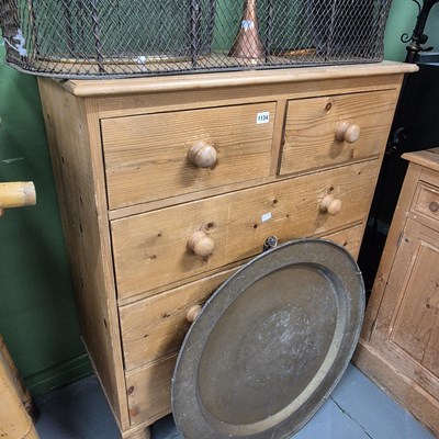 Lot 1134 - A modern pine chest of five drawers