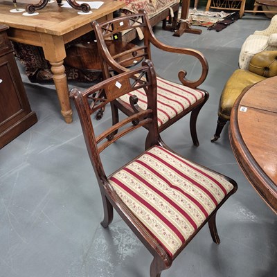 Lot 1147 - Three regency style dining chairs