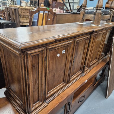 Lot 1158 - A walnut long, low side cabinet. H 52 W 164 D...