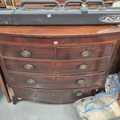 Lot 1178 - A late georgian mahogany bowfront chest