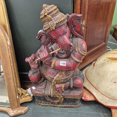 Lot 1195 - A carved figure of Ganesha