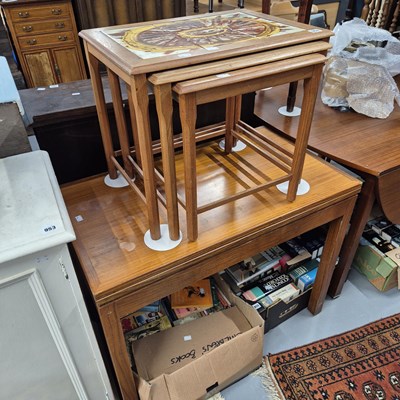Lot 954 - A vintage mid-century fold-over table and a...