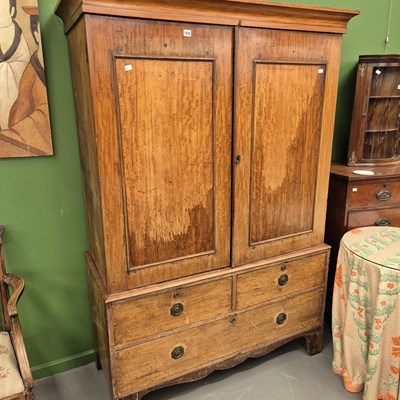 Lot 1022 - A Georgian linen press converted for hanging....