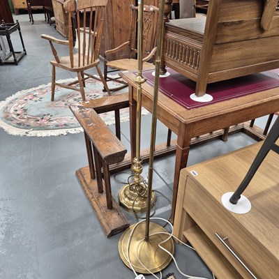 Lot 1041 - Two brass std. lamps