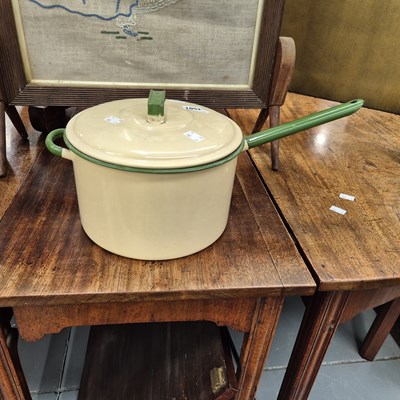 Lot 1052 - An enamel pan