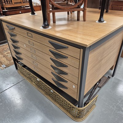 Lot 1061 - A large plan chest  H 83.5 W 135 D 95.5 cm