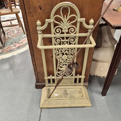 Lot 1069 - A Victorian cast iron stick stand