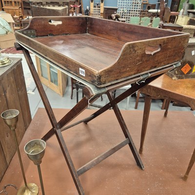 Lot 1070 - A Victorian butler's tray. Stand height 77 cm,...