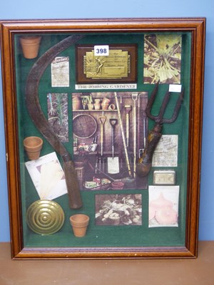 Lot 398 - A framed diorama for the 'Jobbing Gardener' to...